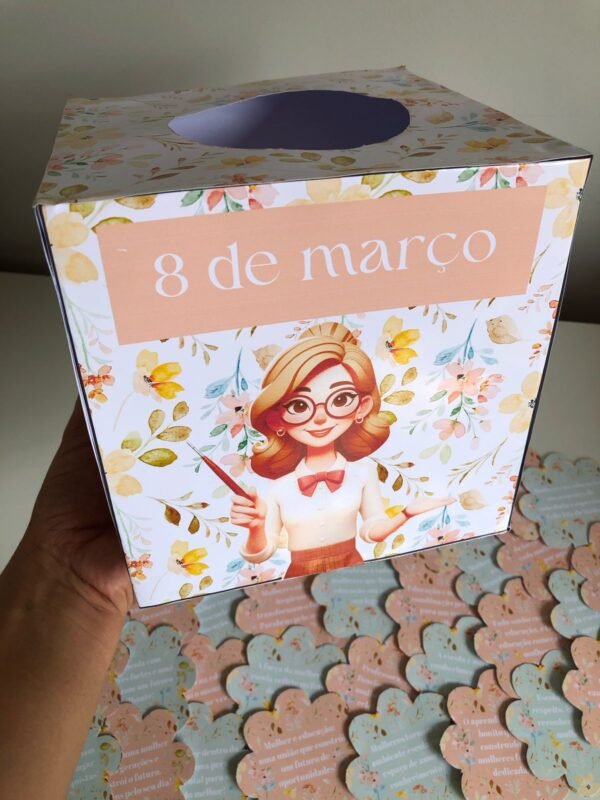CAIXA COM MENSAGENS DIA DA MULHER
